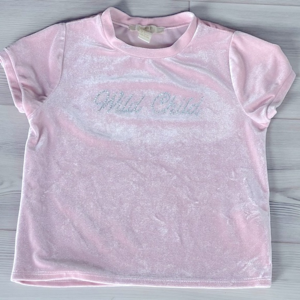 Forever21 “Wild child “ velvet shirt size7/8